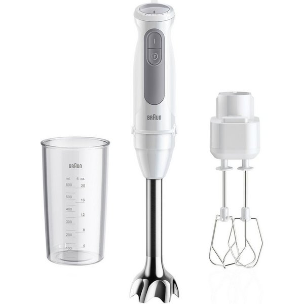 Braun Stabmixer MultiQuick 5 MQ 50501 M - 1000 W, 21 Geschwindigkeiten, Handmixer, 1000 W, Spritzschutz, Extra Mahlklinge, Mixer, spülmaschinenfest