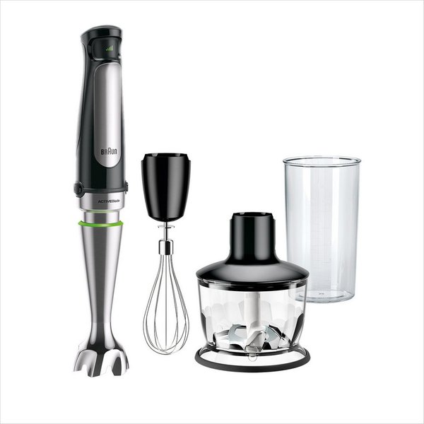 Braun Stabmixer MultiQuick 7 MQ 7035X - 1000W, Stufenlosregulierbar, Dynamische Klinge, 1000 W, Spritzschutz, Extra Mahlklinge, 500 ml Zerkleinerer, Schneebesen