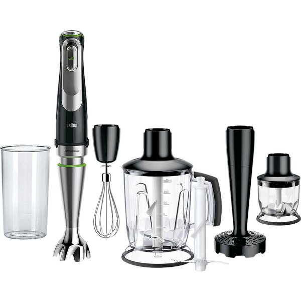 Braun Stabmixer MultiQuick 9 MQ 9147X - 1200W, Stufenlosregulierbar, Dynamische Klinge, 1200 W, Spritzschutz, Extra Mahlklinge, 2 Modi + Pulsfunktion, viel Zube
