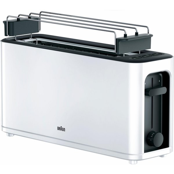 Braun Toaster PurEase HT 3110 WH - 2 Langschlitze, 7 Stufen, Auftau- Aufwärmfunktion, 1 langer Schlitz, für 2 Scheiben, 1000 W, 1.000 W, Kunststoff, Automatisch