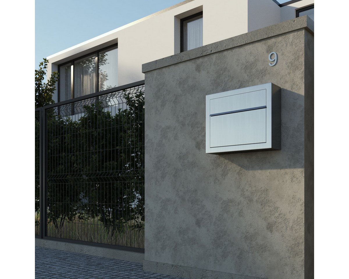 Bravios Wandbriefkasten Wandbriefkasten Elegance in Edelstahl – Bild 5 von 5