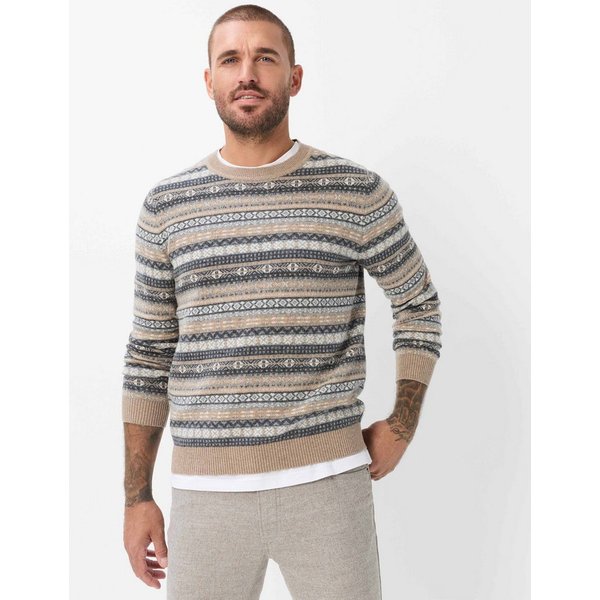 Brax Rundhalspullover Style RICK Jacquard: Strickpullover im Wollmix