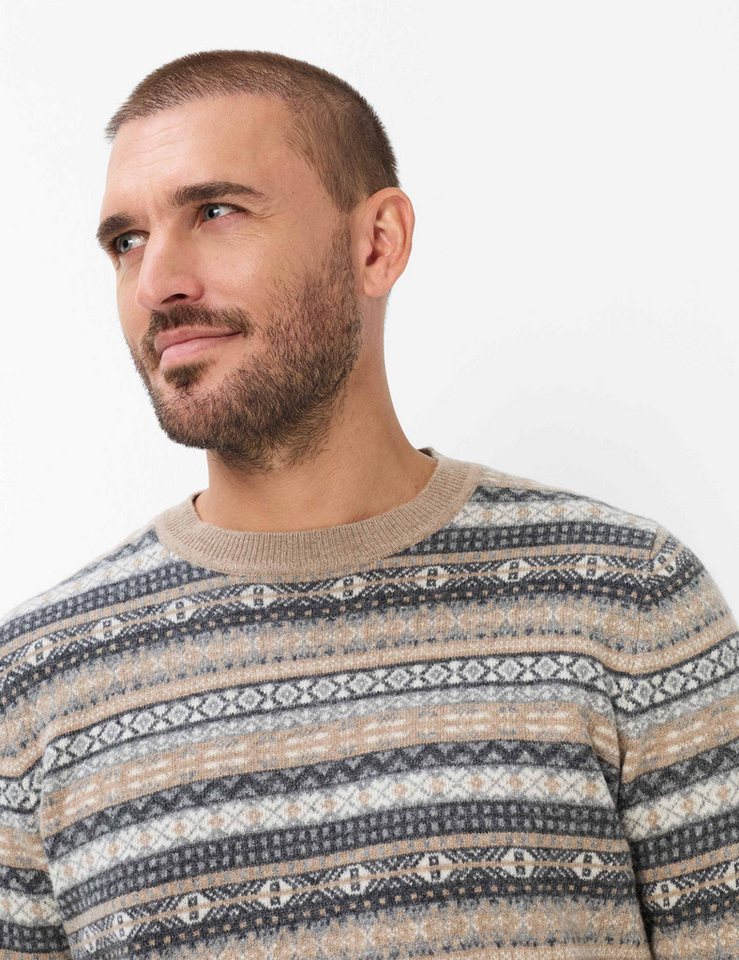 Brax Rundhalspullover Style RICK Jacquard: Strickpullover im Wollmix – Bild 5 von 5