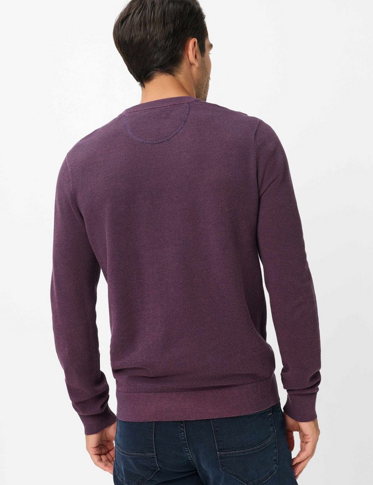Brax Rundhalspullover Style RICK Struktur: Strickpullover aus reiner Baumwolle – Bild 2 von 5