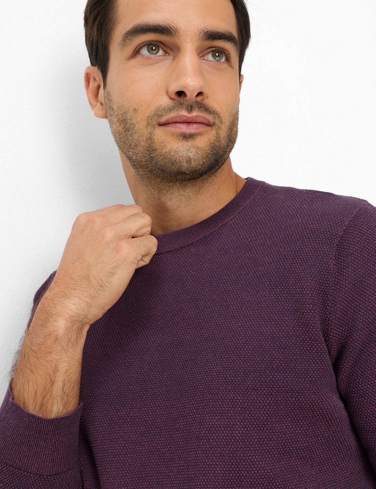 Brax Rundhalspullover Style RICK Struktur: Strickpullover aus reiner Baumwolle – Bild 5 von 5