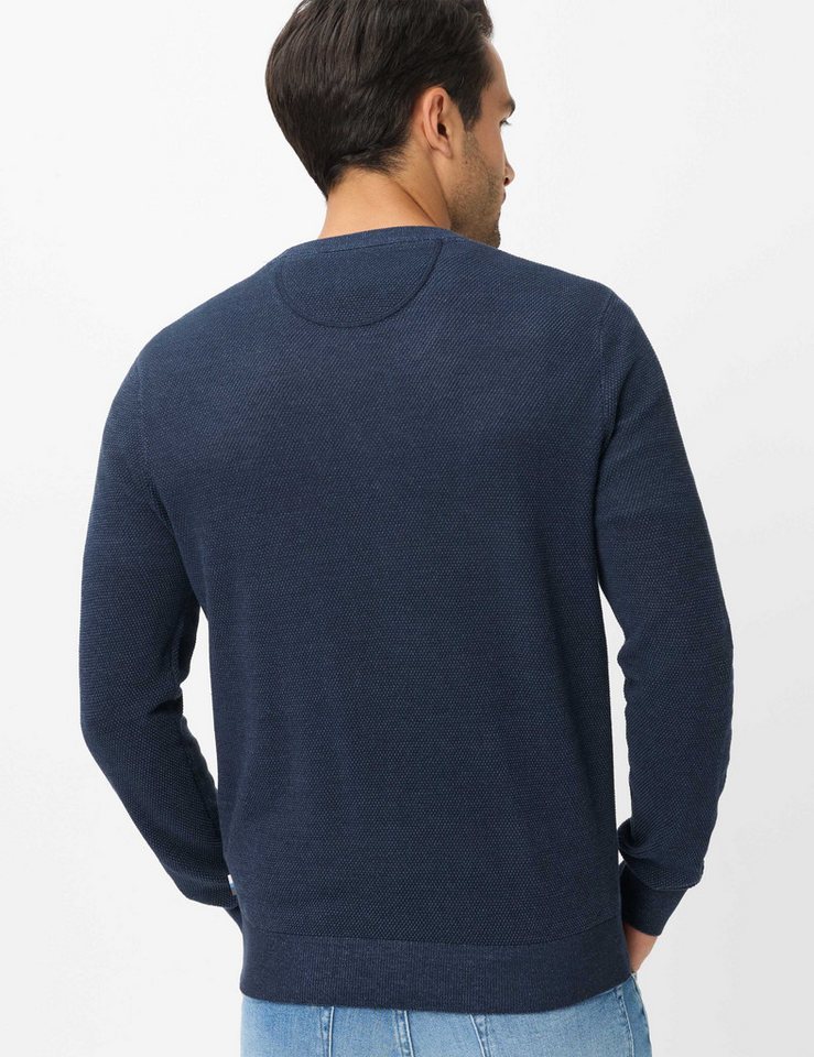 Brax Rundhalspullover Style RICK Struktur: Strickpullover aus reiner Baumwolle – Bild 2 von 5