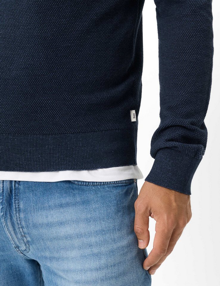 Brax Rundhalspullover Style RICK Struktur: Strickpullover aus reiner Baumwolle – Bild 5 von 5