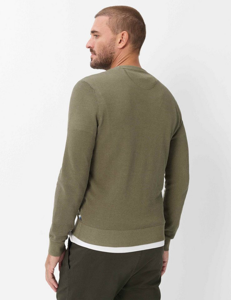 Brax Rundhalspullover Style RICK Struktur: Strickpullover aus reiner Baumwolle – Bild 2 von 5