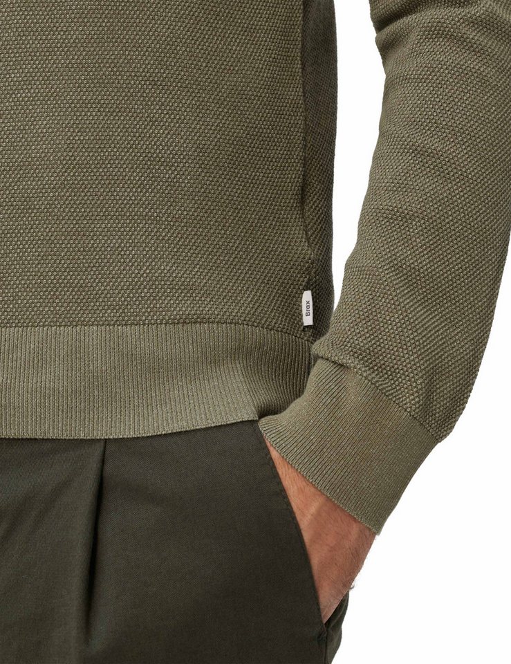 Brax Rundhalspullover Style RICK Struktur: Strickpullover aus reiner Baumwolle – Bild 5 von 5