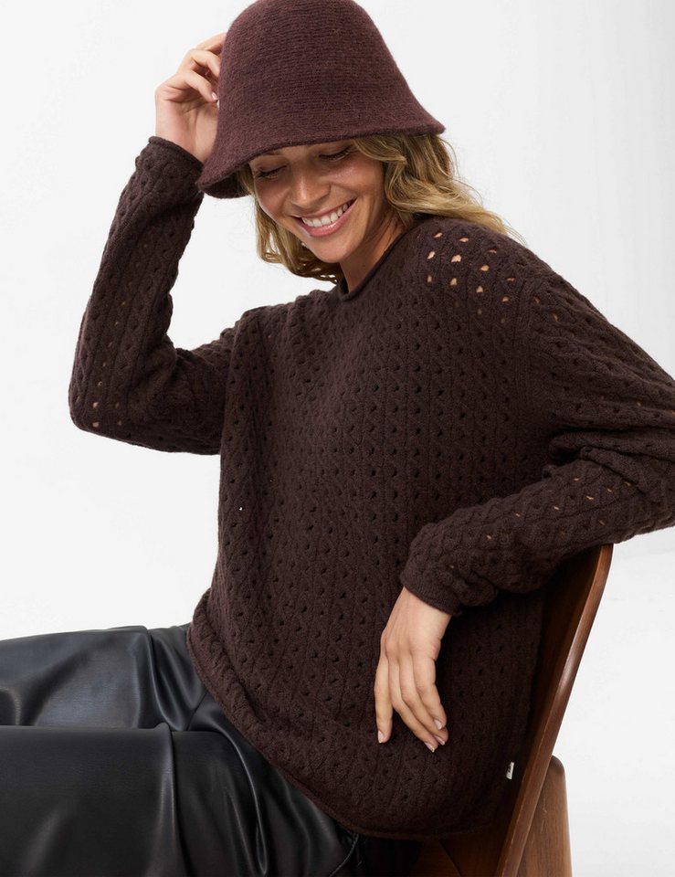 Brax Strickpullover Style LESLEY Ajour: Strickpullover im Baumwollmix – Bild 4 von 5