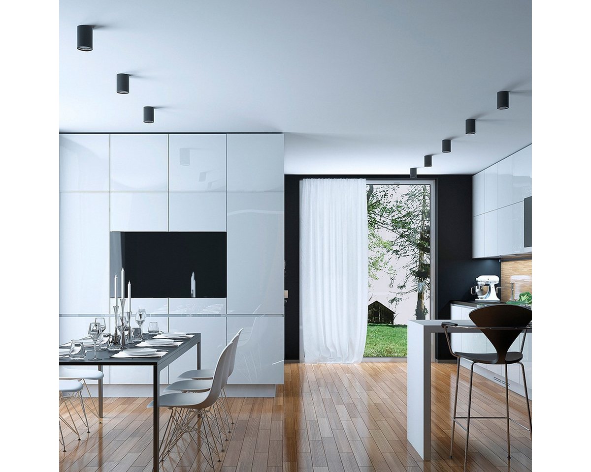 Braytron LED Deckenleuchte LED Aufbauspot GU10 – Schlankes Design in Weiß oder Schwarz, ohne Leuchtmittel, Schmales Design, dezenter Aufbauspot – Bild 2 von 5