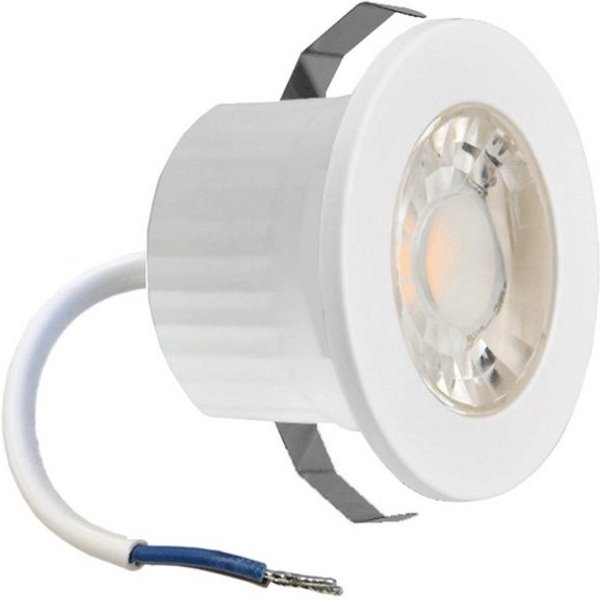 Braytron LED Einbaustrahler 3 Watt LED mini Einbauleuchte Einbaustrahler Spot Weiß Warmweiß IP54, Warmweiß, 3w, 210 Lumen, Warmweiß, Ø44 x 28 mm, Weiß, Lochmaß: