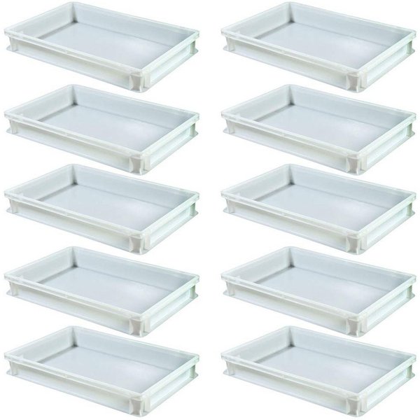 BRB-Lagertechnik Aufbewahrungsschüssel 10 Teigbehälter, LxBxH 600x400x90 mm, Farbe weiß, Polyethylen-Kunststoff