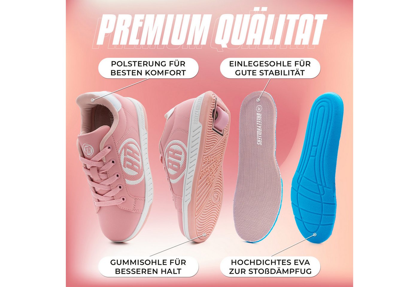BREEZY ROLLERS Schuhe mit Rollen Rollschuhe Sneaker Heelys 2-in-1 Kinderschuhe Rollschuhe – Bild 5 von 5