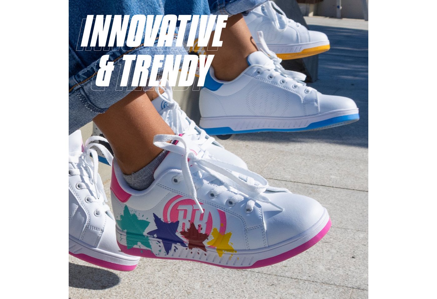BREEZY ROLLERS Schuhe mit Rollen Rollschuhe Sneaker Heelys 2-in-1 Kinderschuhe Rollschuhe – Bild 3 von 5