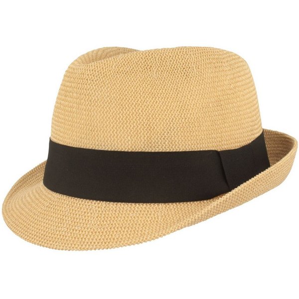 Breiter Strohhut luftiger grobmaschiger Papier Trilby