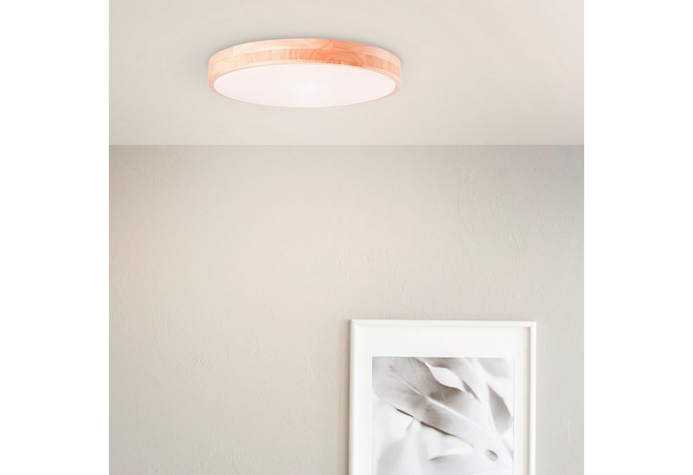 BreLight LED Wandleuchte Slimline, CCT - über Fernbedienung, Dimmfunktion, Nachtlichtfunktion, Timerfunktion, LED fest integriert, warmweiß - kaltweiß, D 50 cm, – Bild 2 von 5