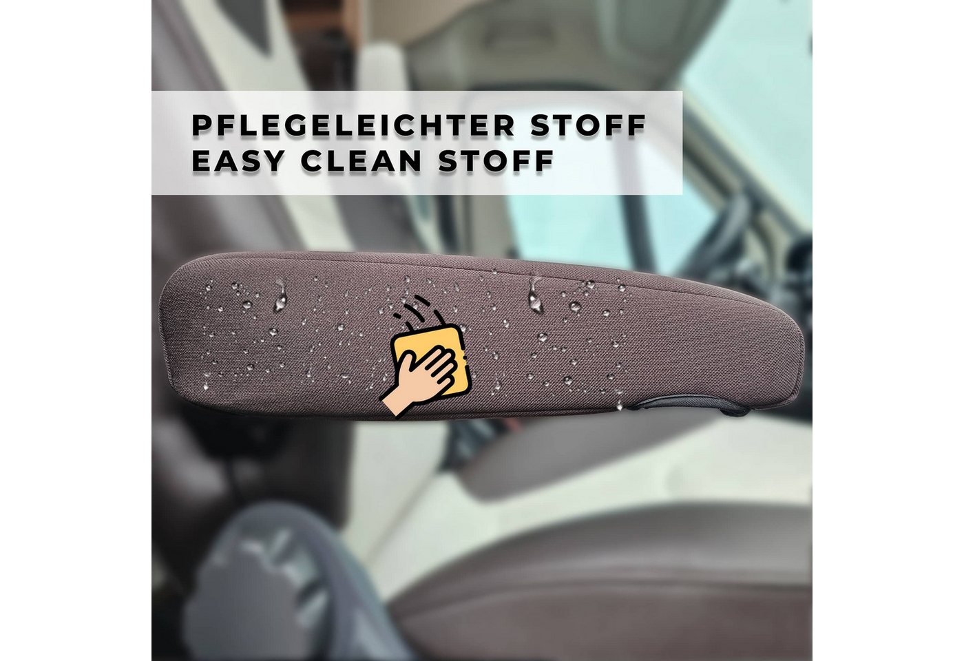 BREMER SITZBEZÜGE Autositzbezug Typ 1 Braun, Set, 4-tlg., Armlehnenbezüge für Fahrer und Beifahrer, in Braun – Bild 3 von 5