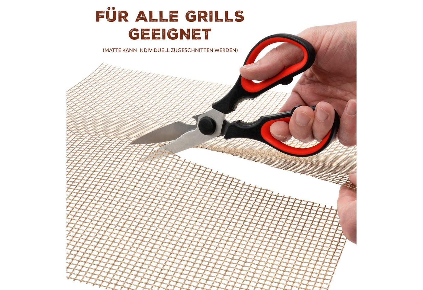 bremermann Backmatte Grillmatte Backmatte rechteckig, Glasfasergewebe, antihaft, 3 Stk, Glasfasergewebe (3-tlg), individuell zuschneidbar – Bild 4 von 5