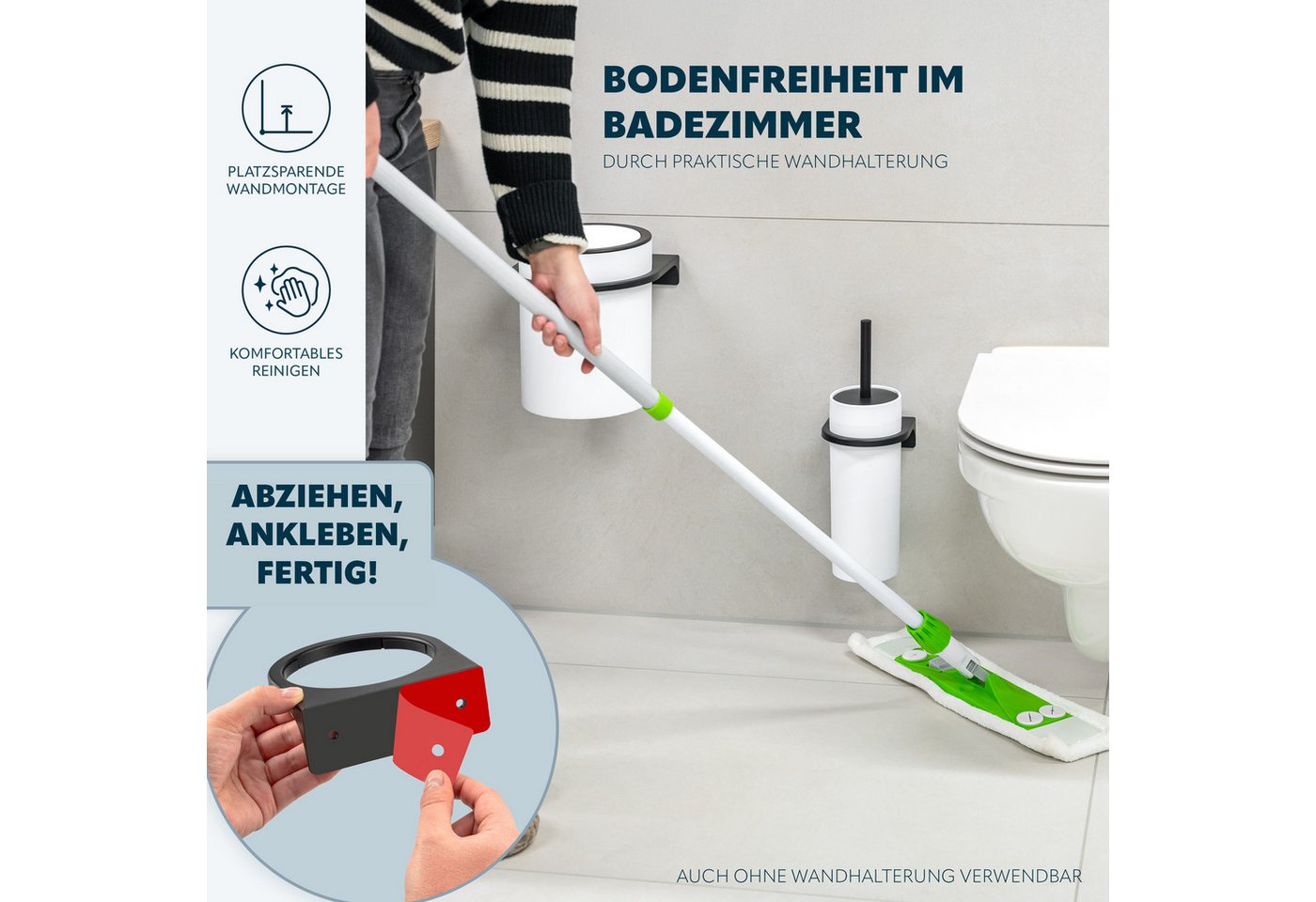 bremermann Badaccessoire-Set 2tlg. Bad-Set SAVONA Softtouch inkl. Wandhalterung, 2 tlg. – Bild 3 von 5