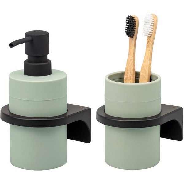 bremermann Badaccessoire-Set Bad-Serie SAVONA Softtouch inkl. Wandhalter, rund, 2 tlg.