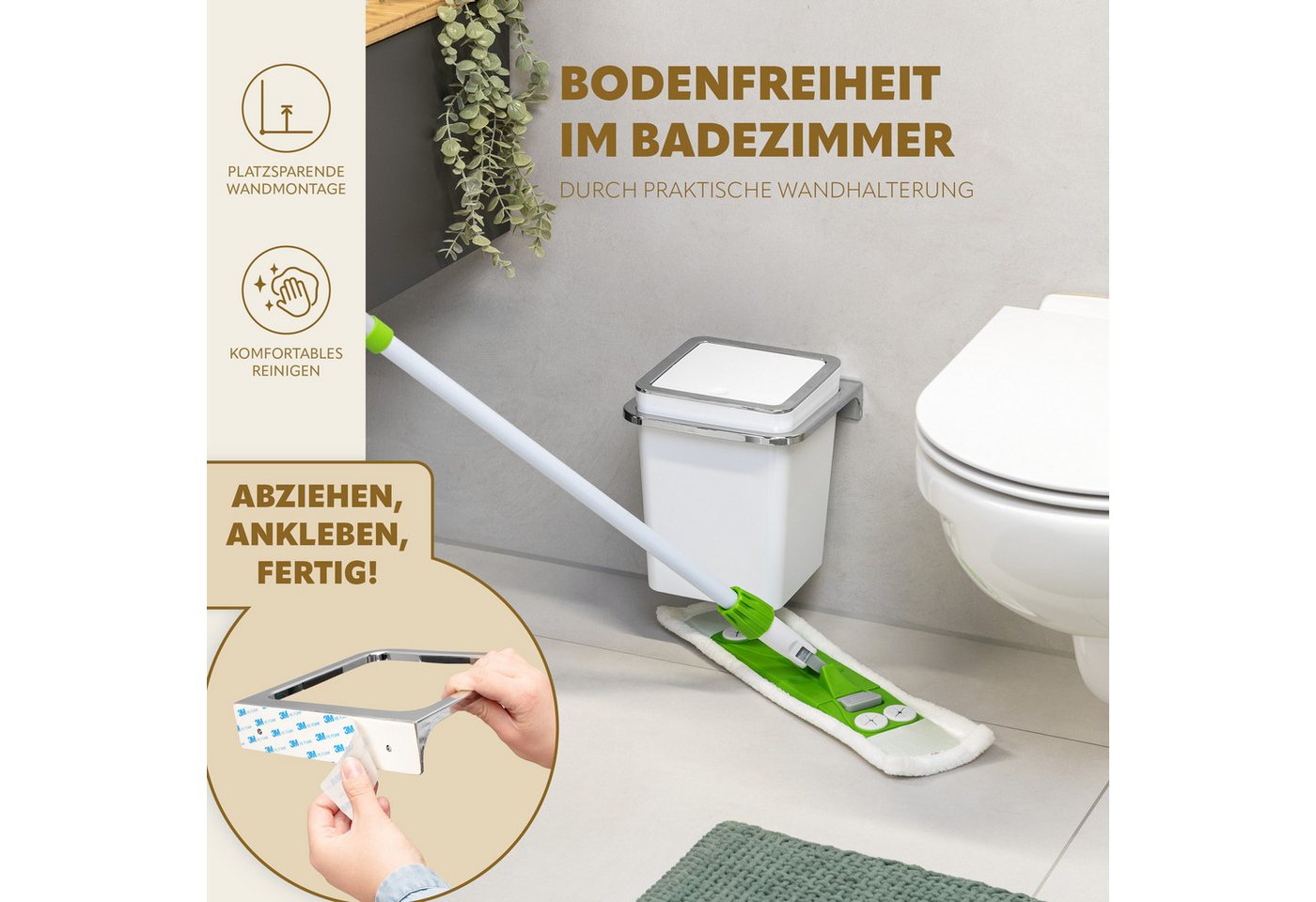 bremermann Badaccessoire-Set Badezimmer-Set, Zubehör-Set 2-tlg., Kunststoff, Savona weiß, 2 tlg. – Bild 3 von 5