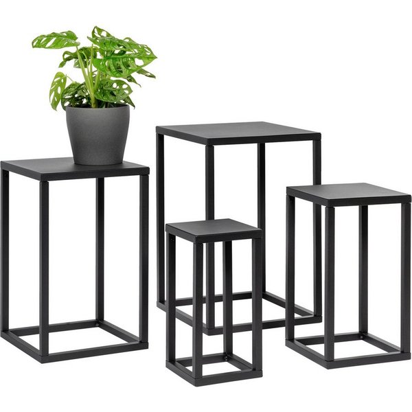 bremermann Blumenhocker 4er-Set, Metall-Blumenständer, Blumensäule schwarz