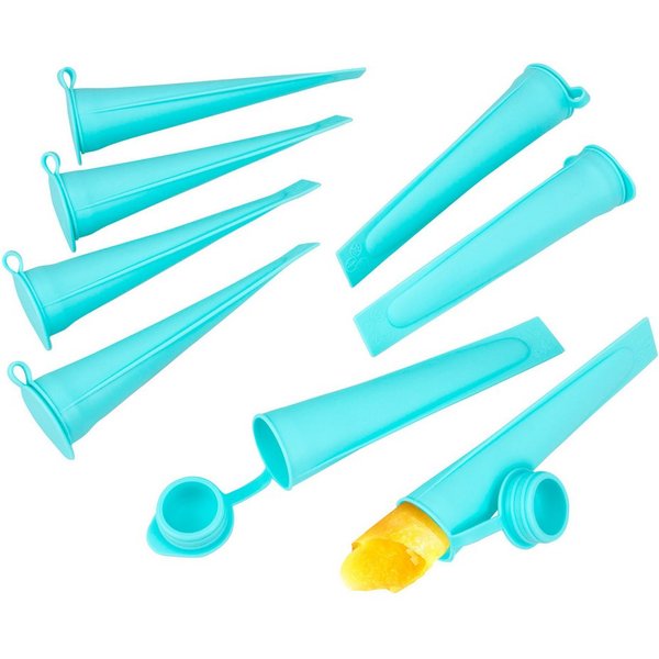 bremermann Eisform Silikon-Eisbereiter, 8er-Set // 8 Stück Spitztüten für Wassereis, (8-tlg), mit Deckel