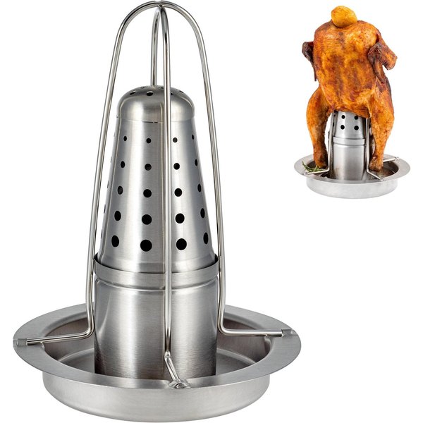 bremermann Hähnchenbräter Hähnchengriller mit Aromabehälter, Hähnchenhalter, Edelstahl, (1-St)