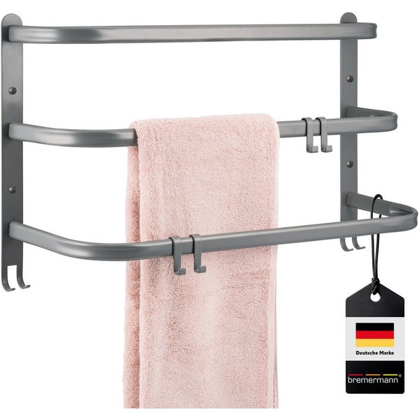 bremermann Handtuchhalter Wand-Handtuchhalter, 3 gestufte Ablagen, Handtuchstange, Wandmontage