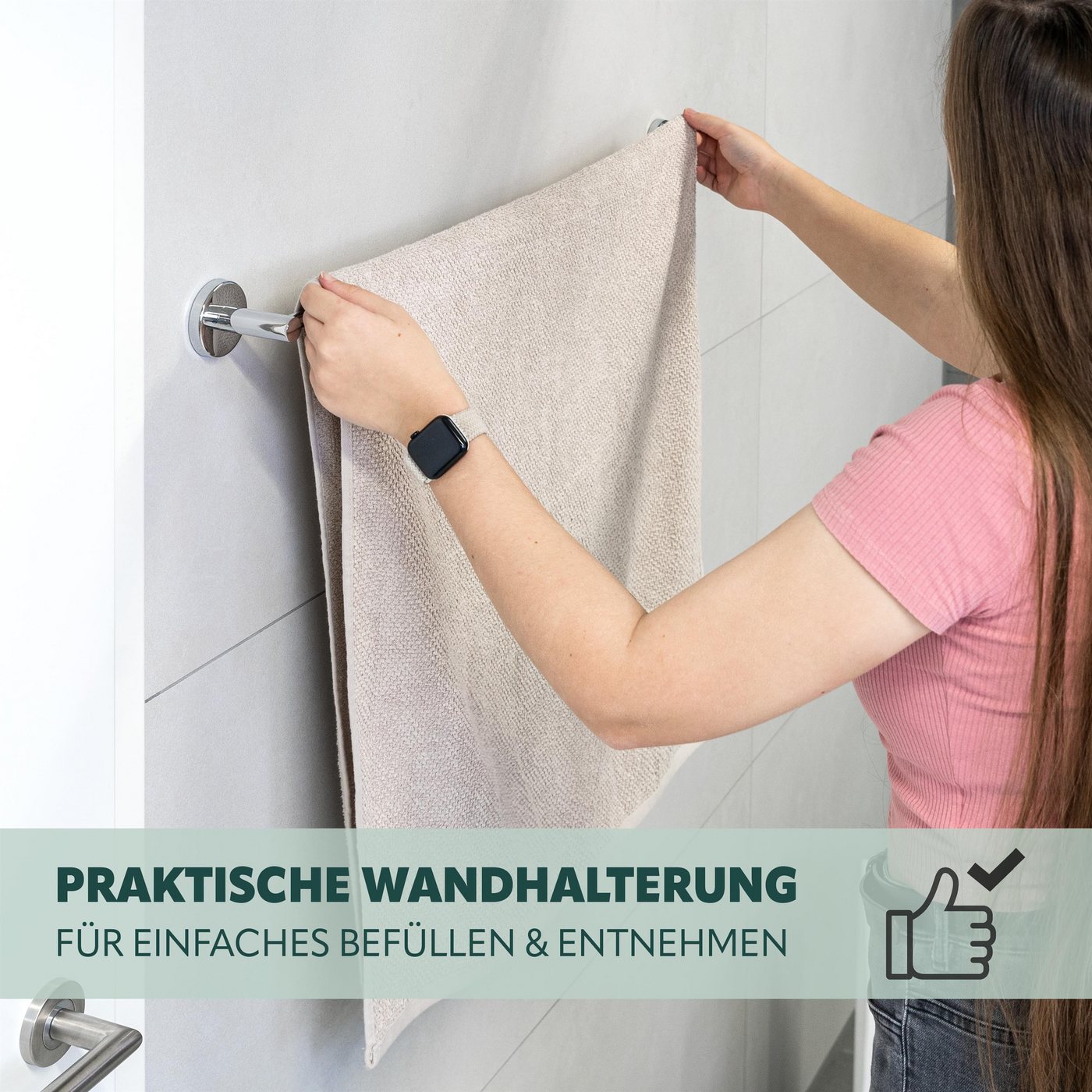 bremermann Handtuchstange Bad-Serie LUCENTE - extra lang, aus Edelstahl verchromt – Bild 3 von 5