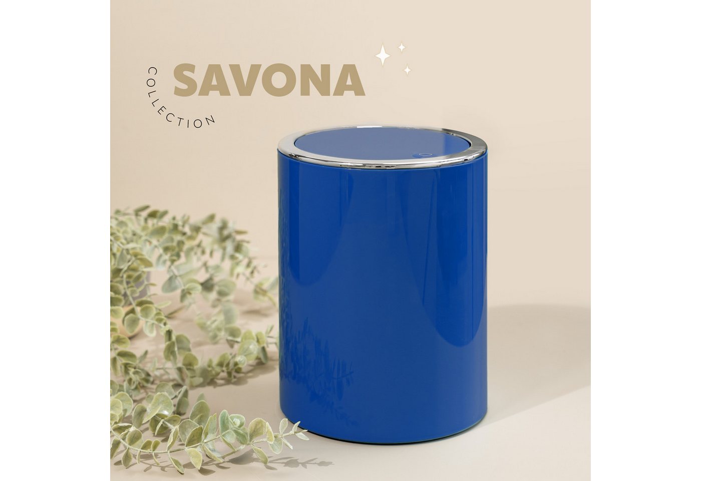 bremermann Kosmetikeimer SAVONA 5,5 Liter aus Kunststoff, rund - blau – Bild 3 von 5
