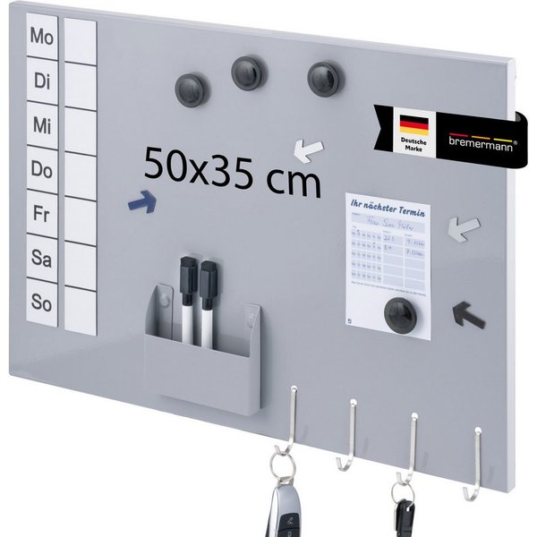 bremermann Magnettafel aus Metall, beschreibbar, viel Zubehör, (1-tlg)