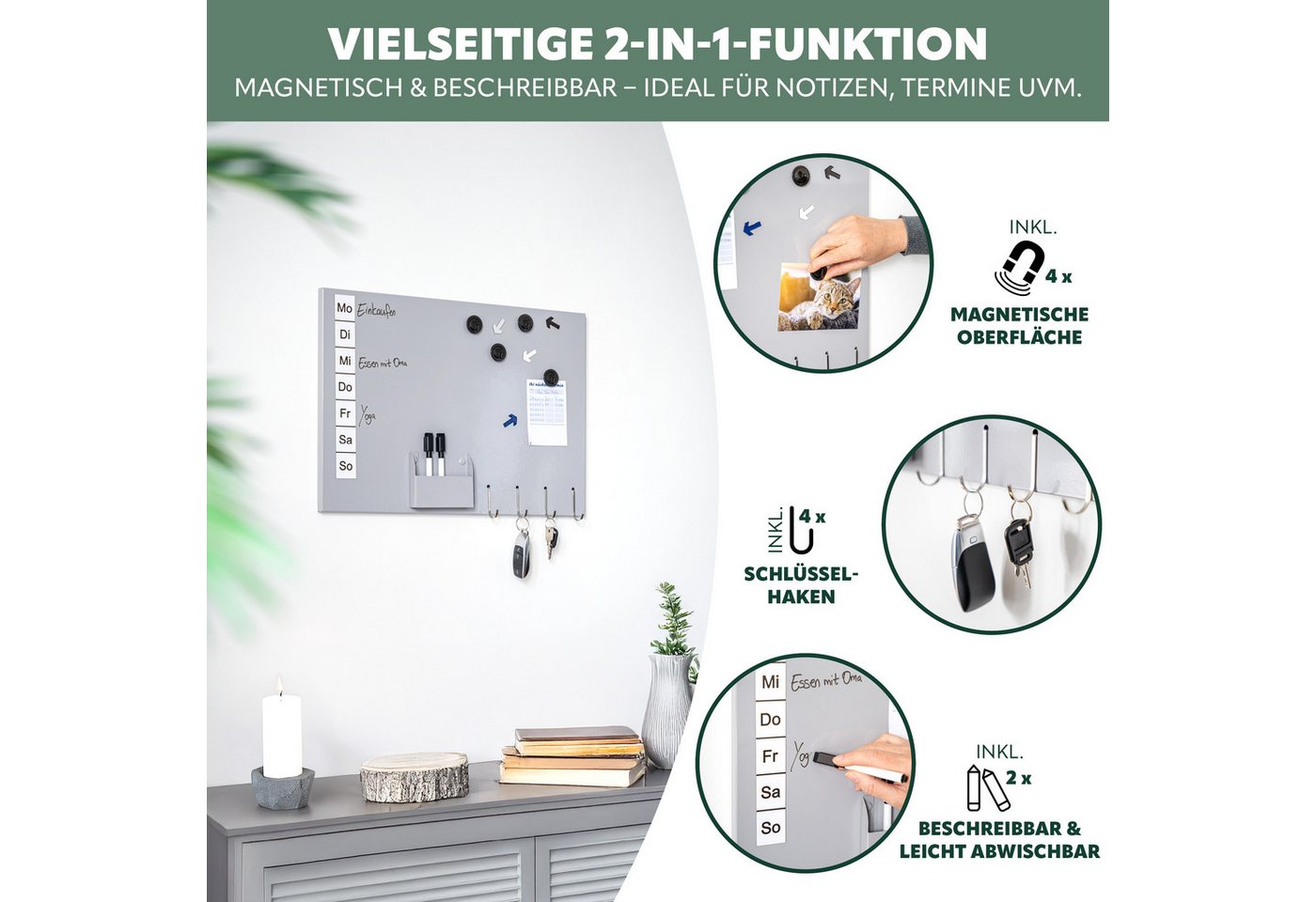 bremermann Magnettafel aus Metall, beschreibbar, viel Zubehör, (1-tlg) – Bild 2 von 5
