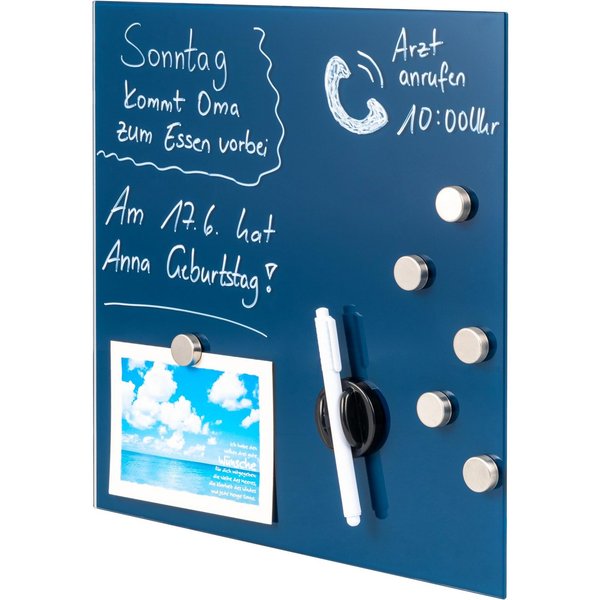 bremermann Magnettafel Magnettafel mit Glasfront, 6 Magnete und 1 Marker