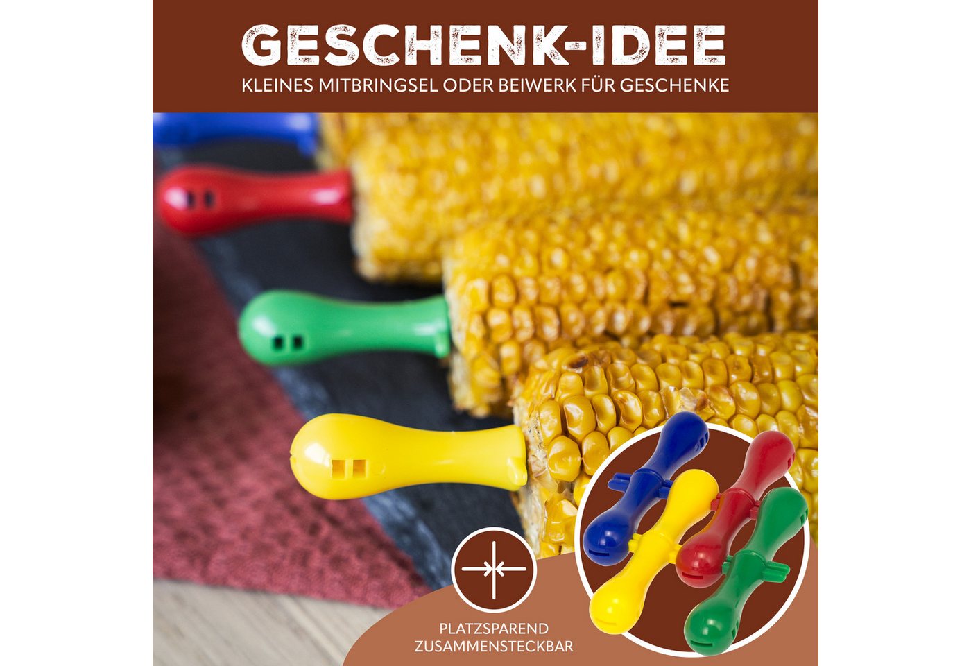 bremermann Maiskolbenhalter Maiskolbenhalter 4er-Set (4er-Set, 8-St., Set) – Bild 5 von 5