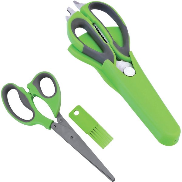 bremermann Scheren-Set Kräuterschere und Multifunktionsschere 2tlg., (2-tlg), Reinigungskamm & Schutzhülle mit Magnethalterung