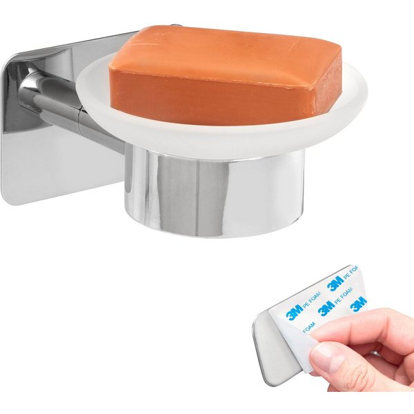 bremermann Seifenschale Bad-Serie LUCENTE TAPE - mit Klebepad, verchromt, Breite: 11 cm, 1-St.