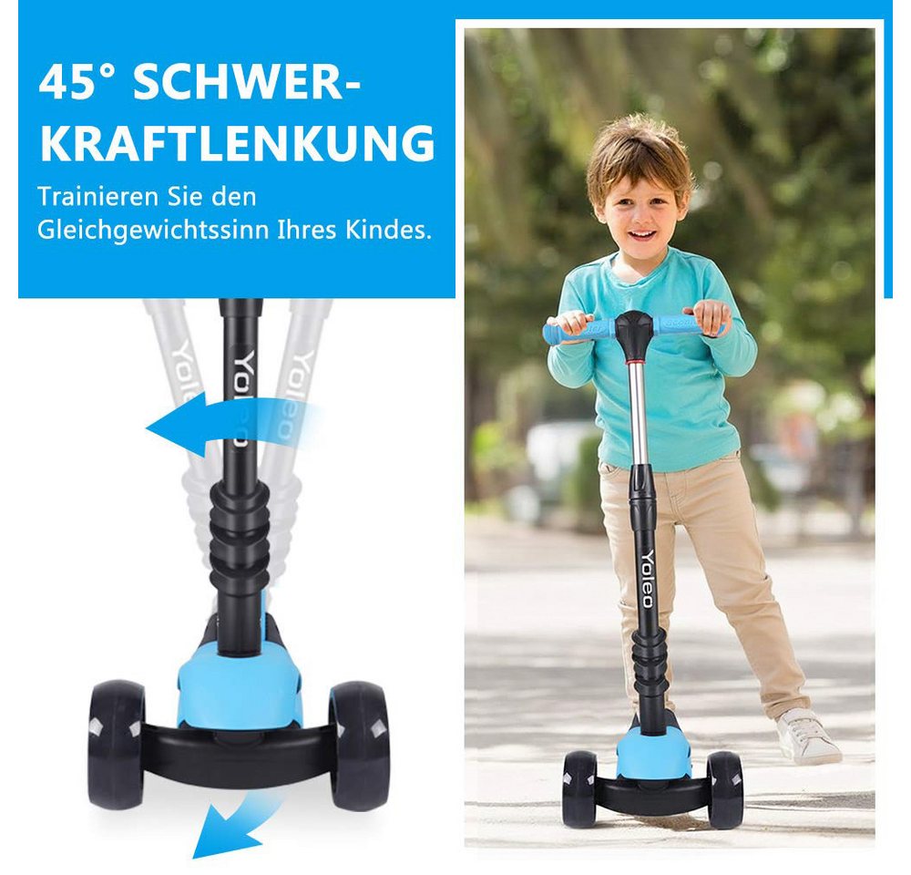 BremToy Scooter 3 in 1 Kinder Roller Scooter mit Sitz LED Räder ab 2 Jahre – Bild 4 von 5