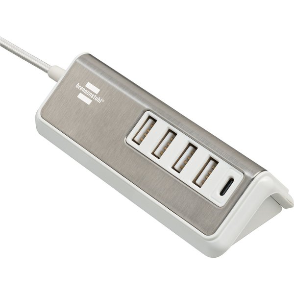 Brennenstuhl brennenstuhl®estilo Mehrfach USB Ladegerät mit Edelstahloberfläche Mehrfachsteckdose 0-fach (Kabellänge 1.5 m)