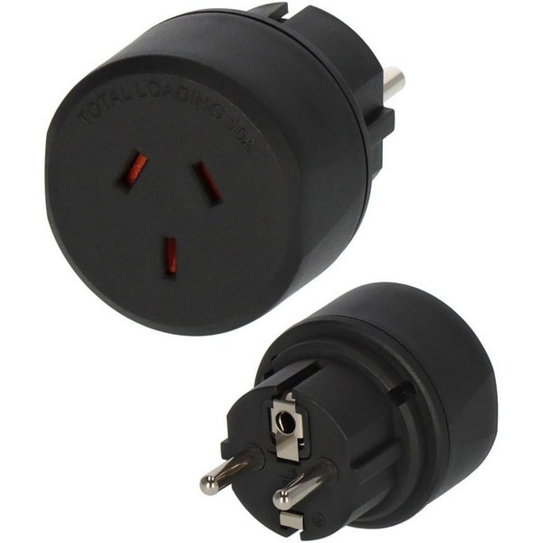 Brennenstuhl Reisetecker Australien, China - Schutzkontakt Adapter Typ EF (Konturenstecker)