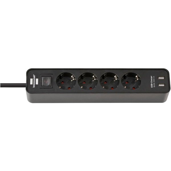 Brennenstuhl Steckdosenleiste (Ein- / Ausschalter, USB-Anschlüsse), mit USB-Ladefunktion