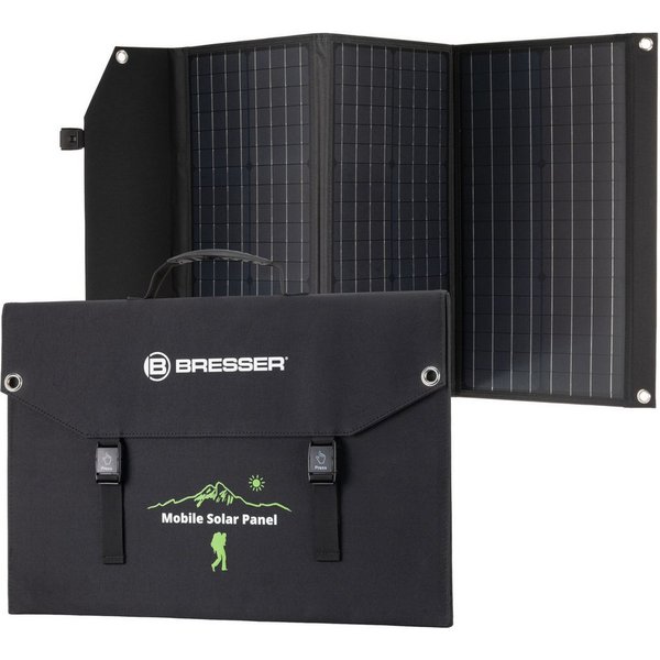 BRESSER BRESSER Mobiles Solar-Ladegerät 90 Watt mit USB- u. DC-Anschluss Powerstation