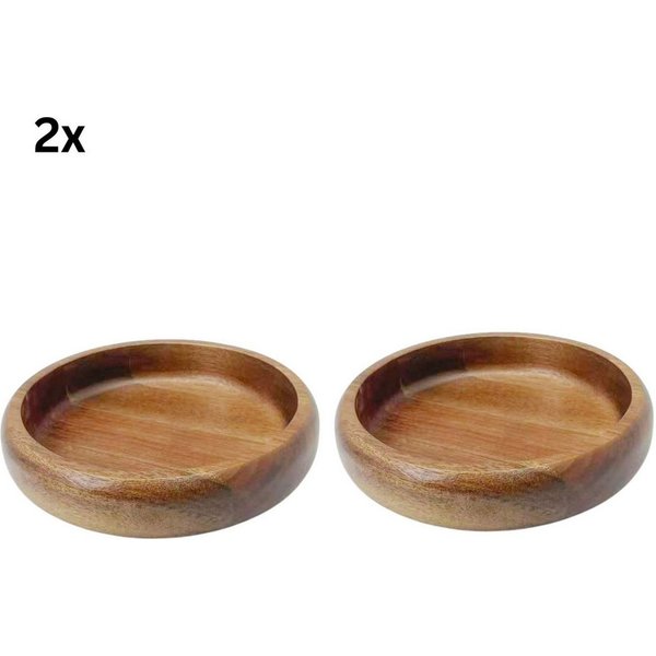 Bricard Servierschale Flache Massivholz-Schale im minimalistischen Design Akazie Holz, (2-tlg)
