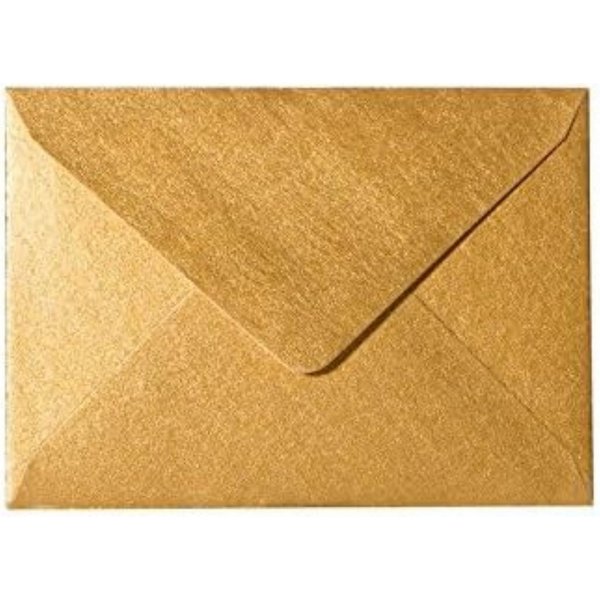 Briefumschläge24Plus Briefumschlag 25 Mini 6 x 9 cm Briefumschläge Visitenkarten größe Gold Metallic, 60 x 90 mm Briefumschläge Visitenkarten größe Gold Metalli