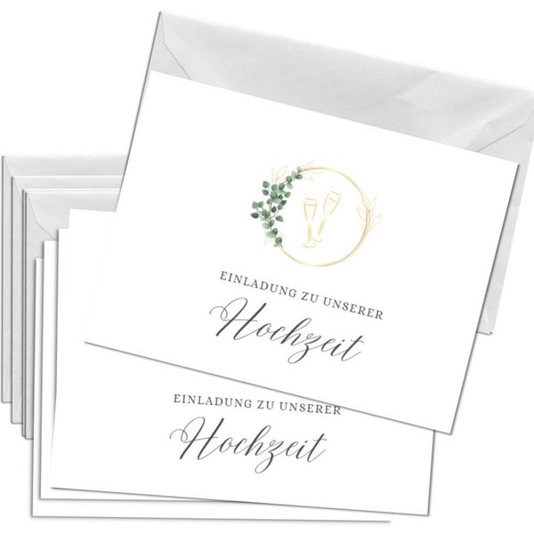 Briefzauber Einladungskarten 12x Hochzeit Einladungskarten mit 12x Umschlägen