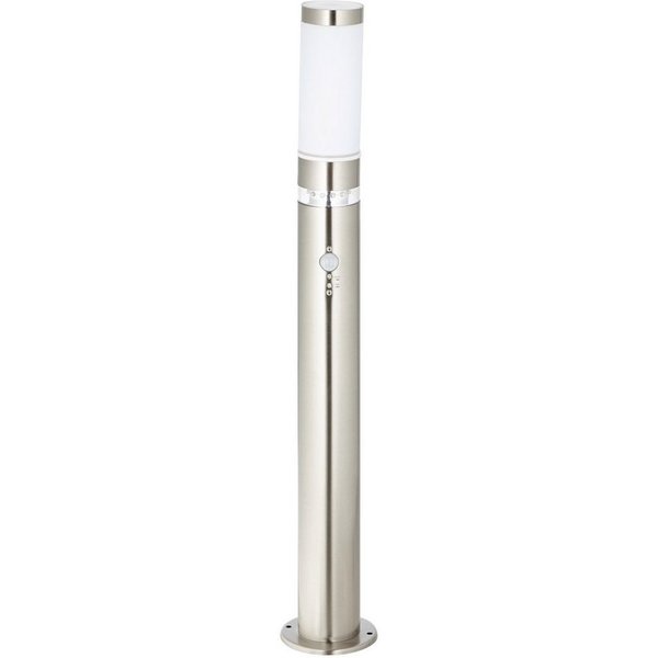 Brilliant Außen-Stehlampe BOLE, LED fest integriert, 78 cm Höhe, Ø 8 cm, Bewegungsmelder, E27, Metall/Kunststoff, edelstahl
