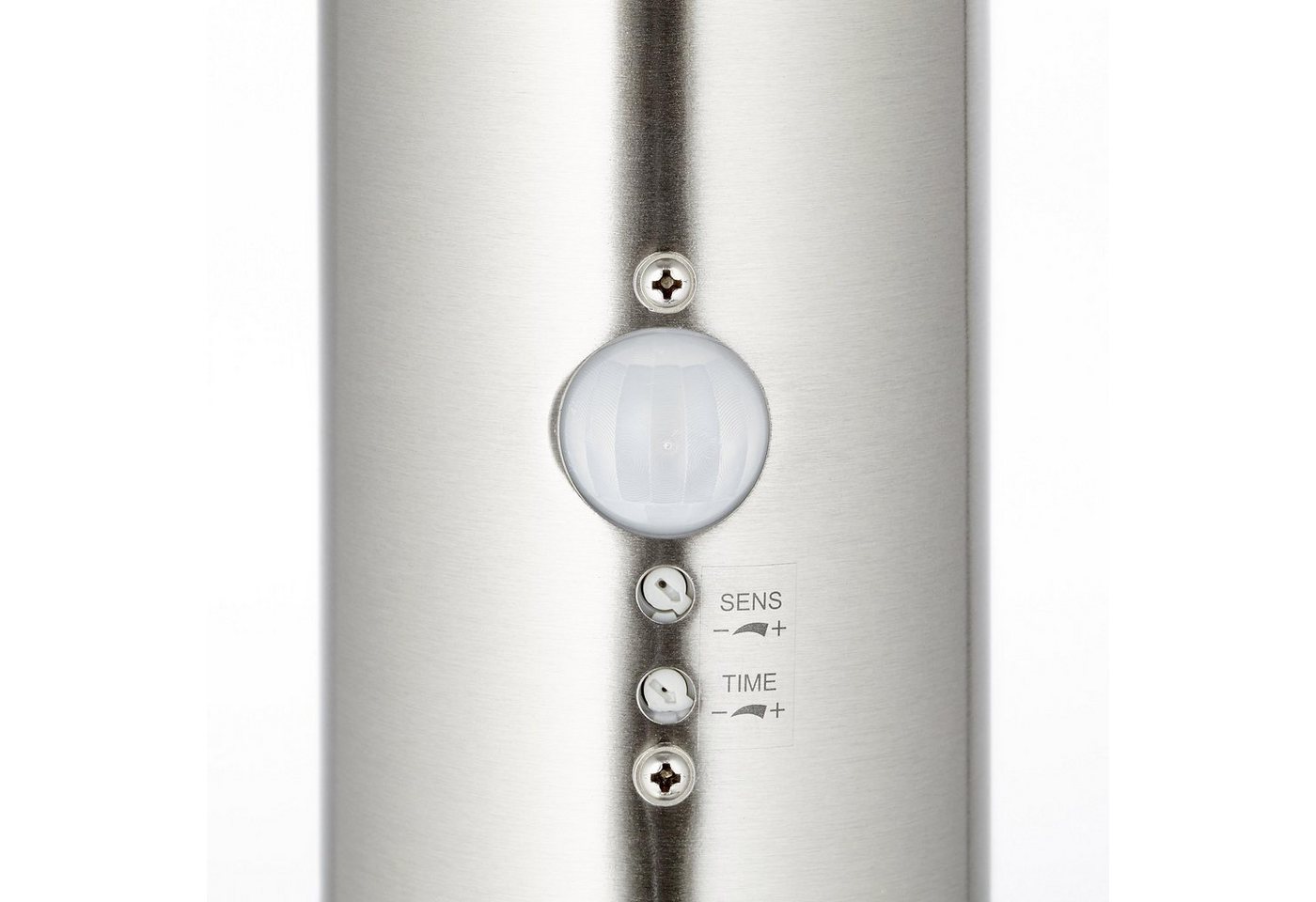 Brilliant Außen-Stehlampe BOLE, LED fest integriert, 78 cm Höhe, Ø 8 cm, Bewegungsmelder, E27, Metall/Kunststoff, edelstahl – Bild 4 von 5