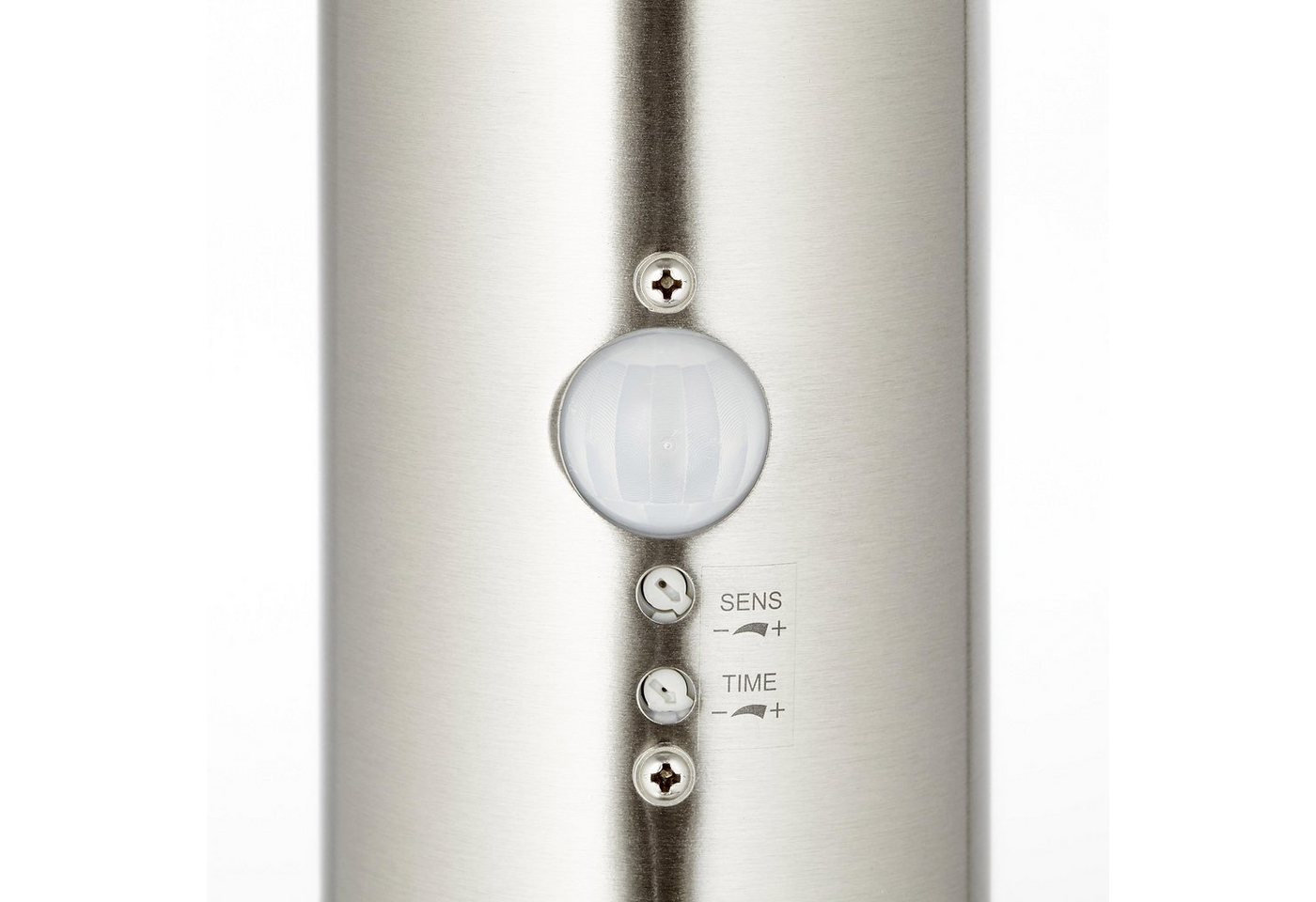 Brilliant Außen-Stehlampe BOLE, LED fest integriert, 78 cm Höhe, Ø 8 cm, Bewegungsmelder, E27, Metall/Kunststoff, edelstahl – Bild 5 von 5