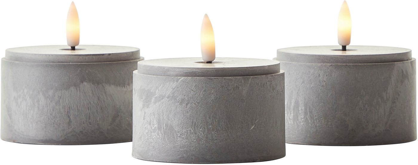 Brilliant Außen-Tischleuchte Bougie, Timerfunktion, LED fest integriert, Extra-Warmweiß, LED-Kerzen 3er-Set, Timer, Höhe 10/12,5/15 cm, Ø 8 cm – Bild 5 von 5